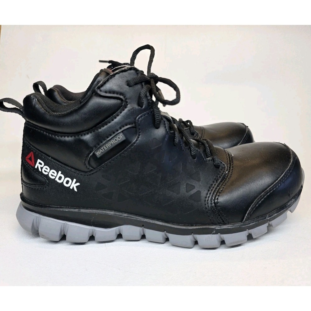 Reebok Men's Size 9 M Leather Comp Safety Toe Work Boots NO INSOLES